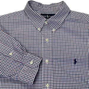 Ralph Lauren Mens Button Down Dress Shirt‎ Sz XL Classic Fit Long Sleeve Purple